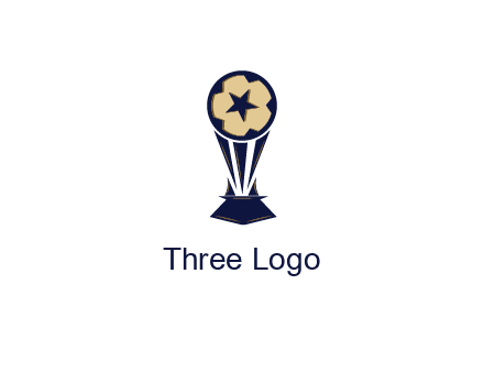 abstract football trophy with star