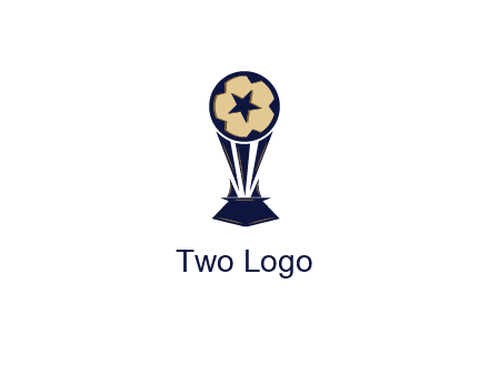 abstract football trophy with star