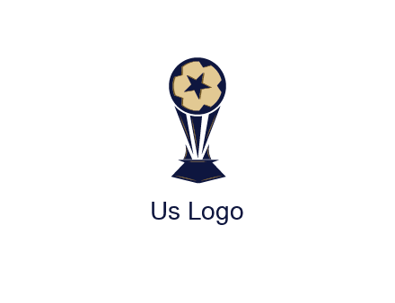 abstract football trophy with star
