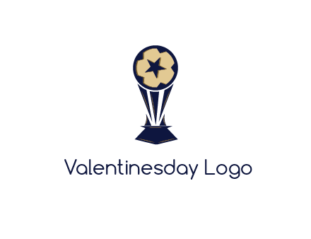 abstract football trophy with star