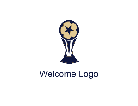 abstract football trophy with star