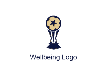 abstract football trophy with star