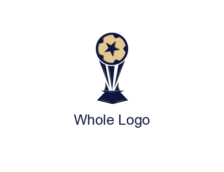 abstract football trophy with star