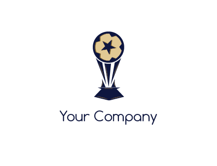 abstract football trophy with star