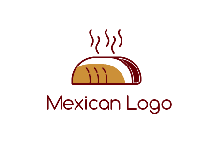 line art taco with steam