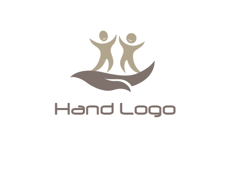 happy people on caring hand graphics
