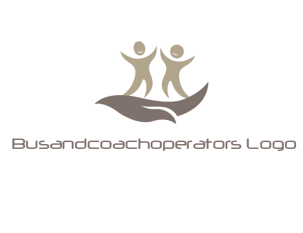 happy people on caring hand graphics