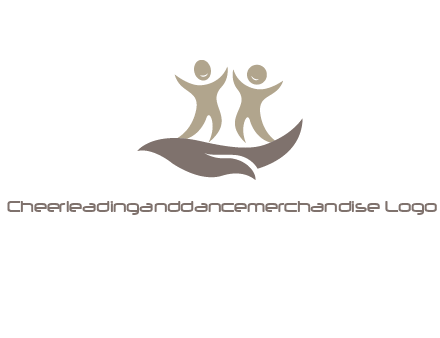 happy people on caring hand graphics