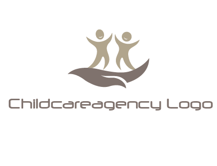 happy people on caring hand graphics