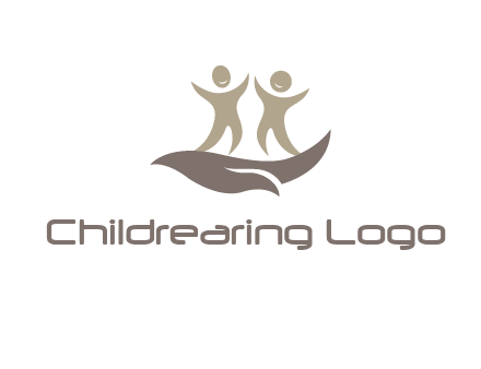 happy people on caring hand graphics