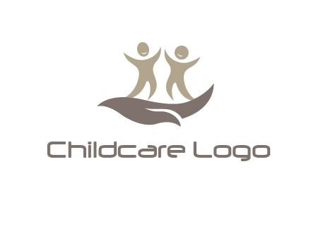 happy people on caring hand graphics