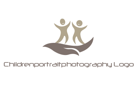 happy people on caring hand graphics