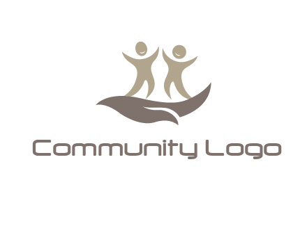 happy people on caring hand graphics