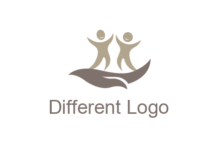 happy people on caring hand graphics