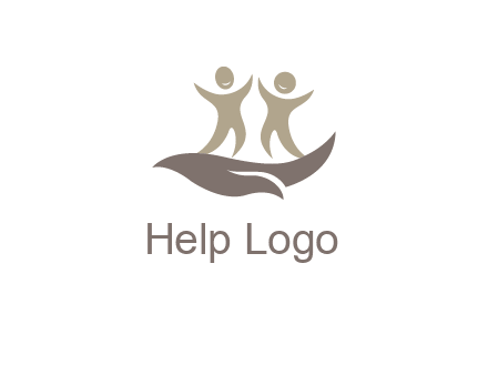 happy people on caring hand graphics