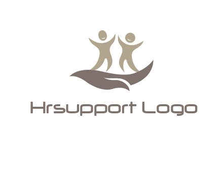 happy people on caring hand graphics