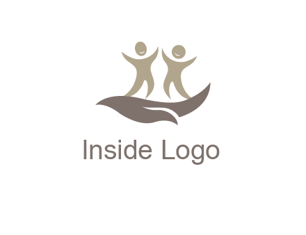 happy people on caring hand graphics