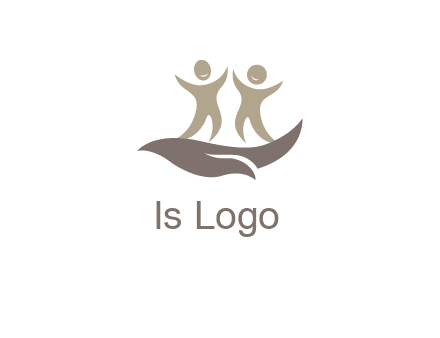 happy people on caring hand graphics