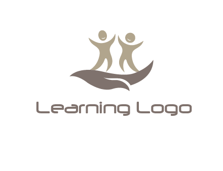 happy people on caring hand graphics