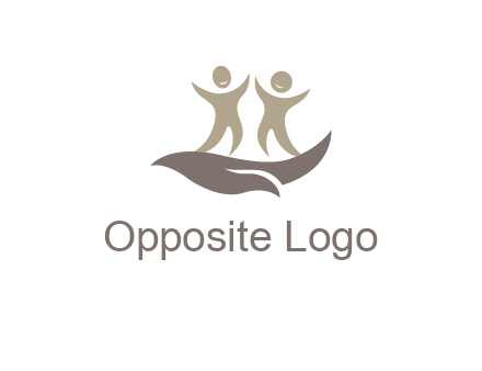 happy people on caring hand graphics