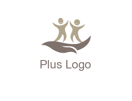 happy people on caring hand graphics