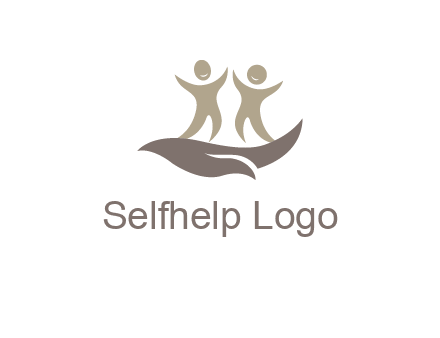 happy people on caring hand graphics