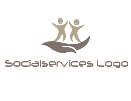 happy people on caring hand graphics