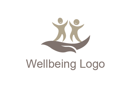 happy people on caring hand graphics