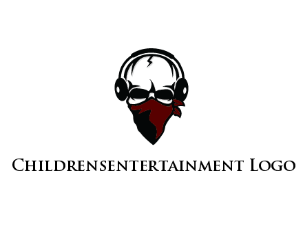 skull wearing headphones and mask