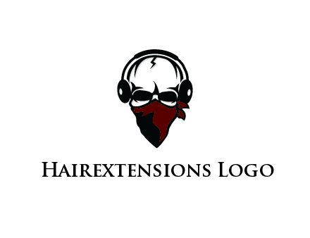 skull wearing headphones and mask