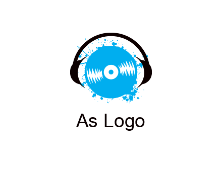 headphone around vinyl record