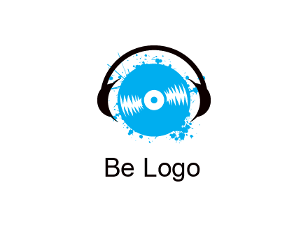 headphone around vinyl record