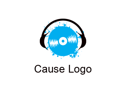 headphone around vinyl record