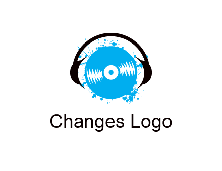 headphone around vinyl record