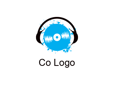 headphone around vinyl record