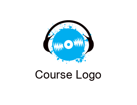 headphone around vinyl record