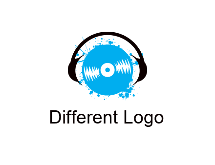 headphone around vinyl record
