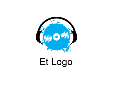 headphone around vinyl record
