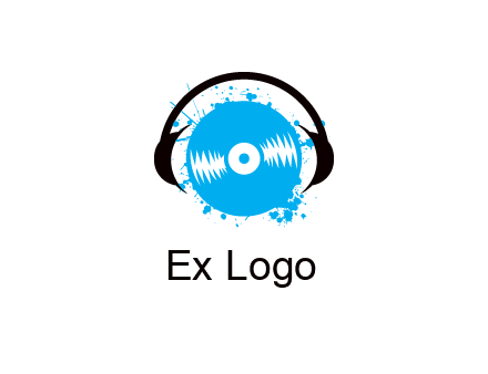 headphone around vinyl record