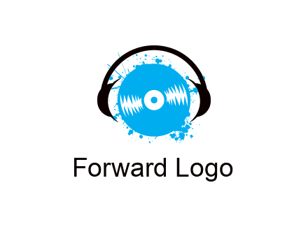 headphone around vinyl record