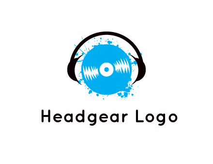headphone around vinyl record