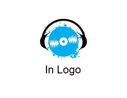 headphone around vinyl record