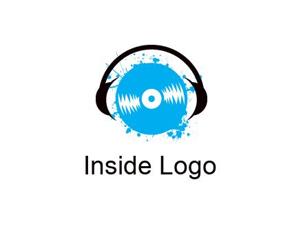 headphone around vinyl record