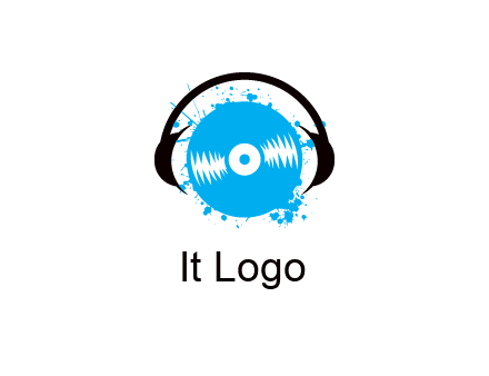 headphone around vinyl record