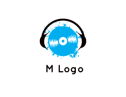 headphone around vinyl record