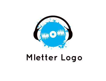 headphone around vinyl record