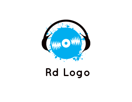 headphone around vinyl record