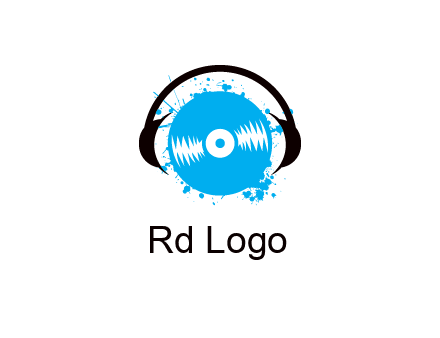 headphone around vinyl record