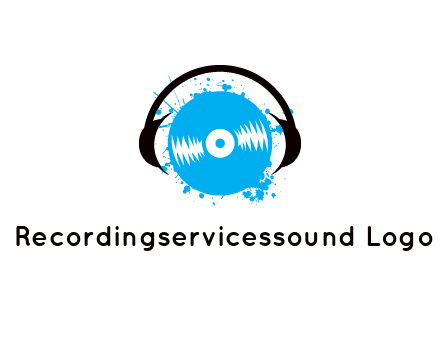 headphone around vinyl record