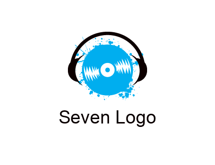 headphone around vinyl record